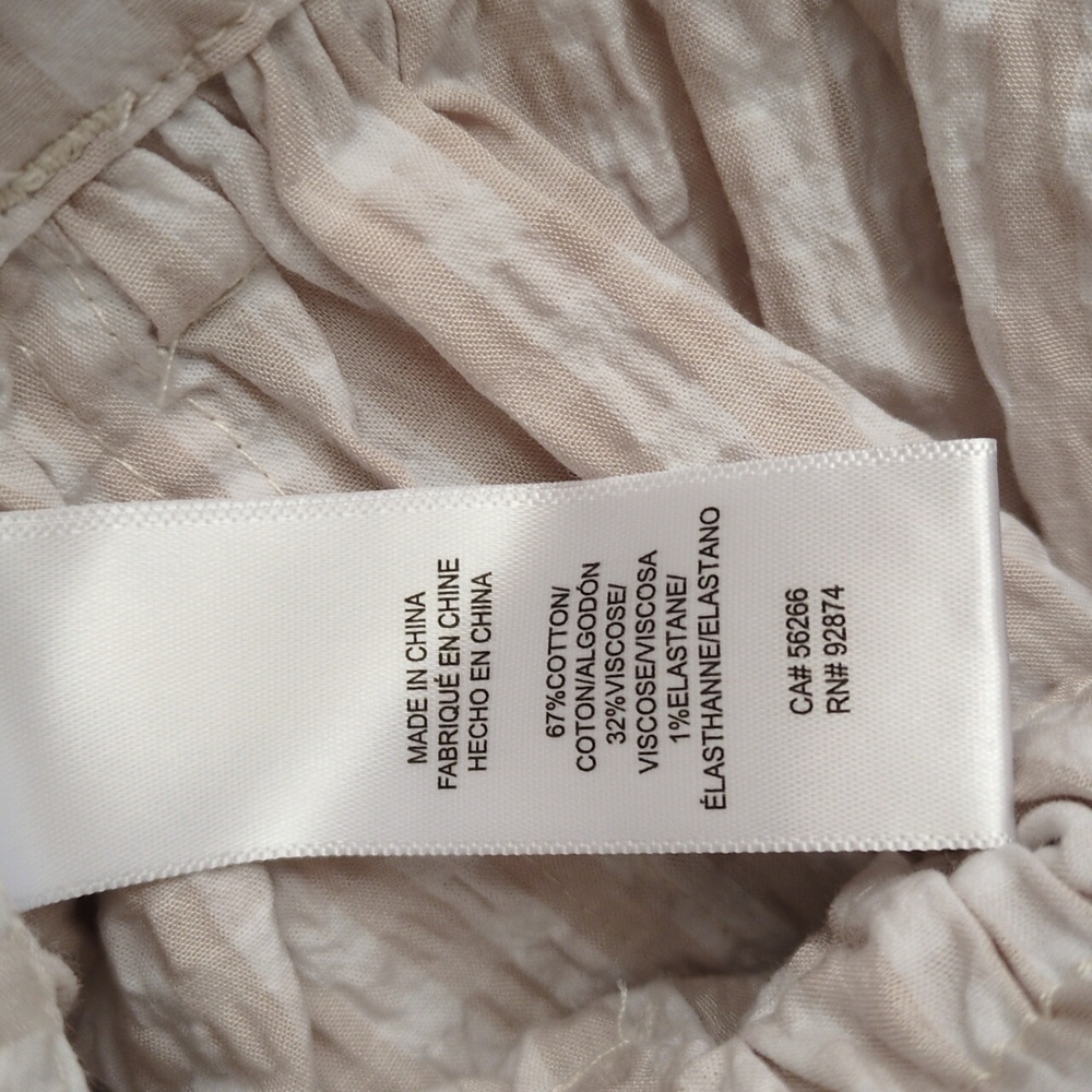 Splendid Gabrielle Crinkle Gingham Front Tie Pull On Shorts In Oat/White Size L - Picture 8 of 9